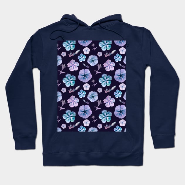 Pink and Blue Phloxes Hoodie by artsandherbs